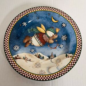 Sakura By Debbie Mumm Snow Angel Village Salad Plate   8”